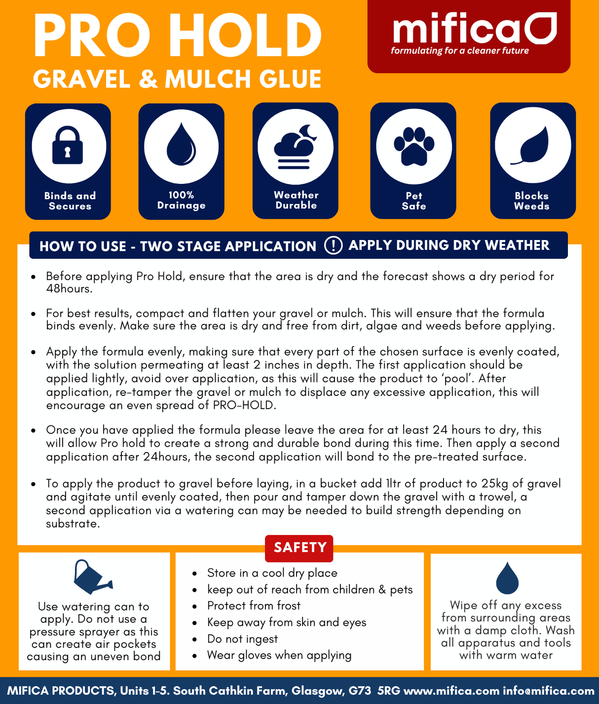 Pro-Hold gravel and mulch glue