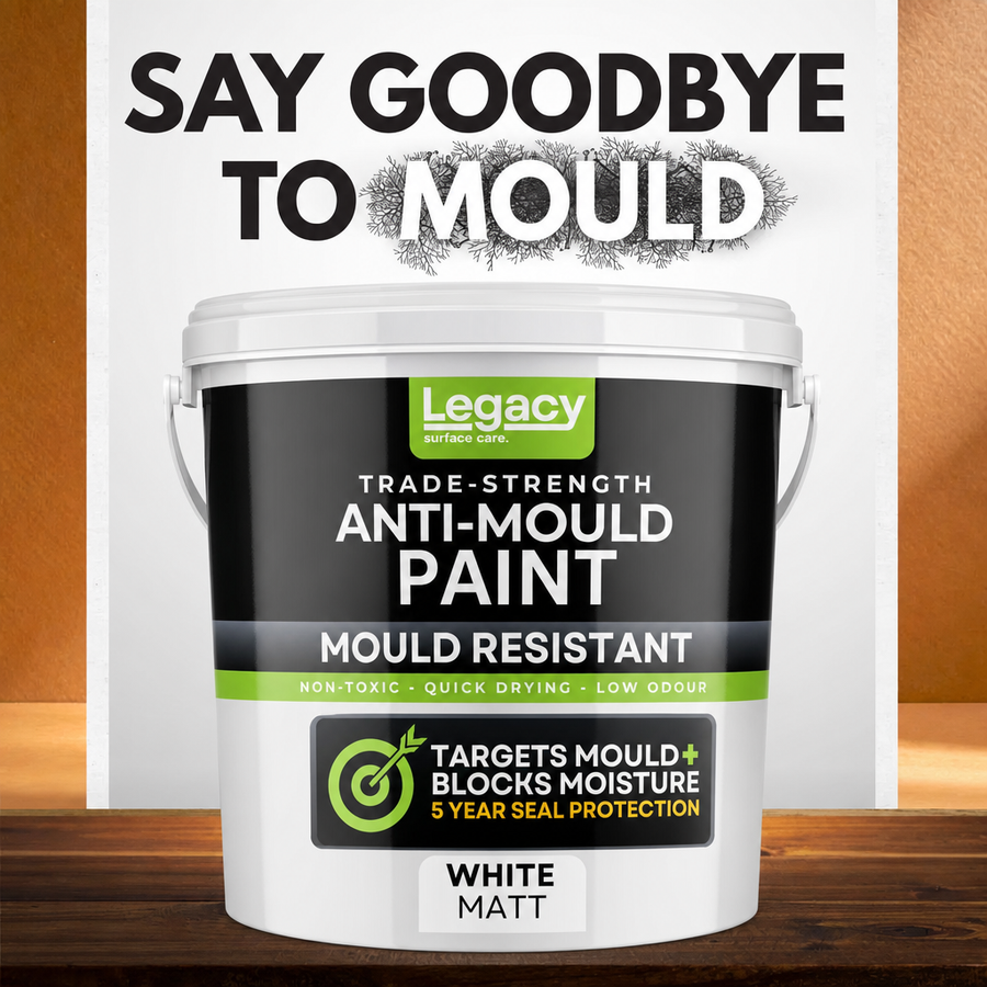 Legacy Anti-Mould Paint tin, 5 litre, brilliant white matt finish