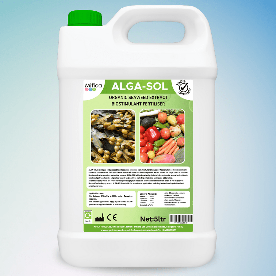 Alga-Sol™ Liquid Seaweed Extract — Cold-Press Ascophyllum Nodosum, UK Manufactured